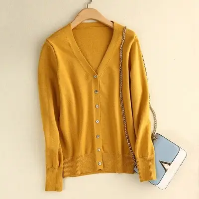 Pink V-Neck Knitted Cardigan Plus Size Long Sleeve - Image 13