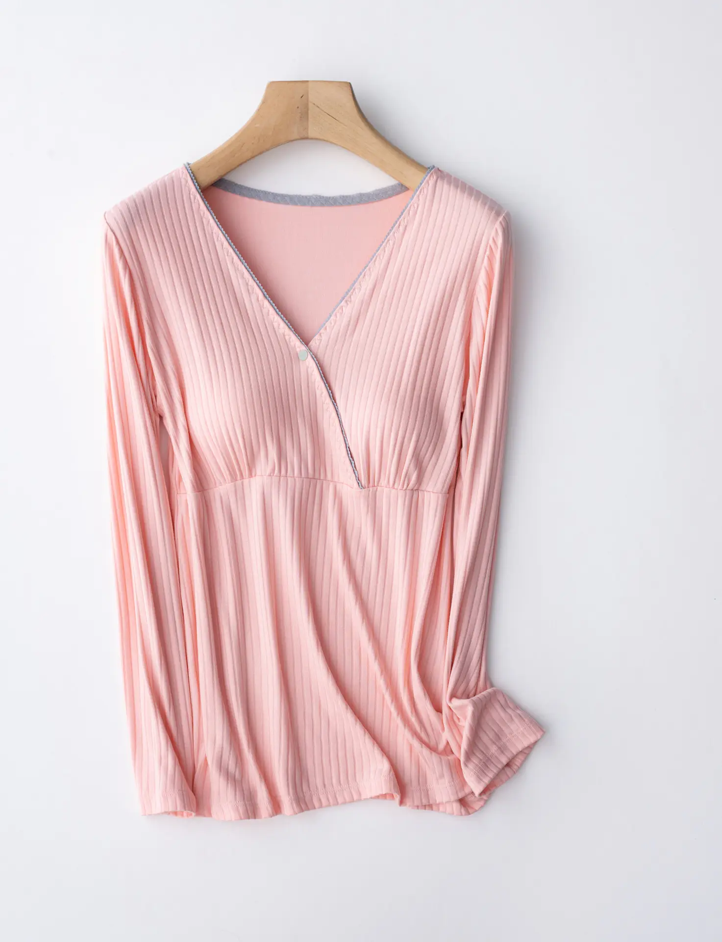 Lilac Long Sleeve V-Neck Pajama for Women - Image 6