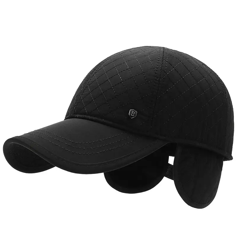 Black Velvet Windproof Men's Cap with Logo - Image 6