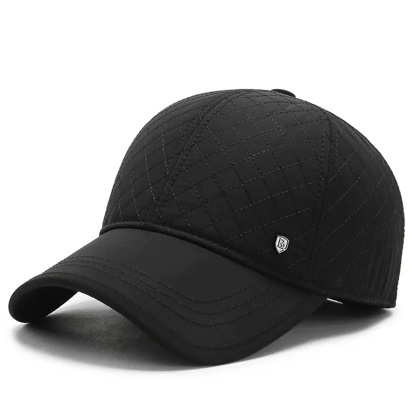 Black Velvet Windproof Men's Cap with Logo - Image 2