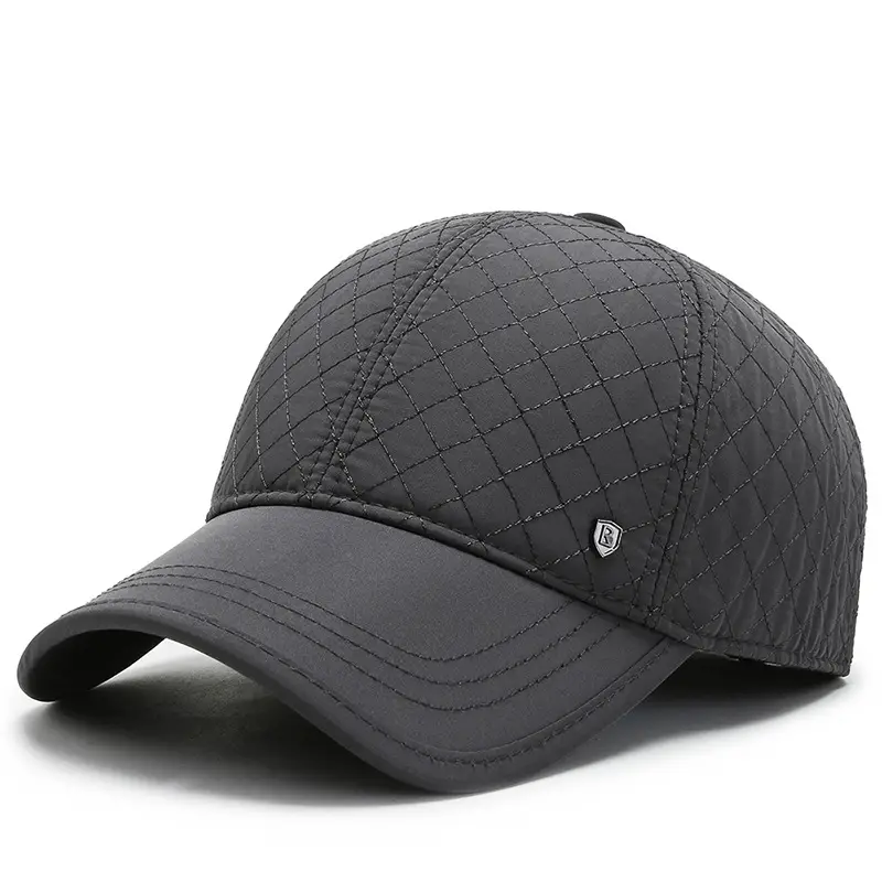 Black Velvet Windproof Men's Cap with Logo - Image 3