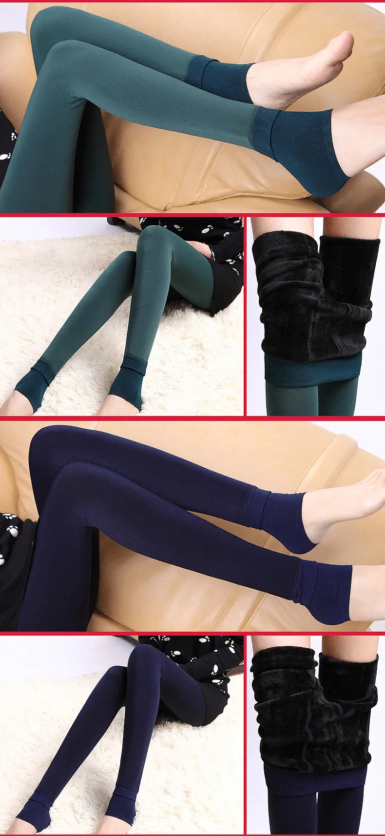 Women Velvet Padded Foot Warmers Brown Autumn Winter — feature 13