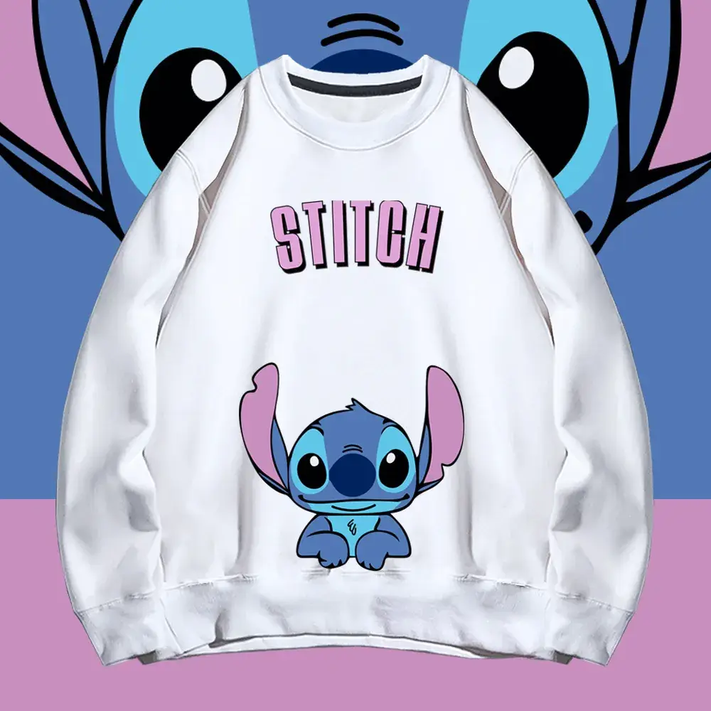 Stitch Graphic Sweatshirt Black Long Sleeve - Image 11