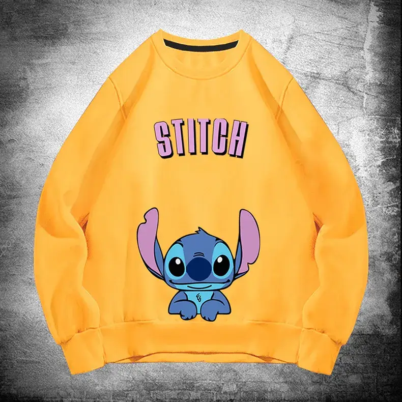 Stitch Graphic Sweatshirt Black Long Sleeve - Image 12