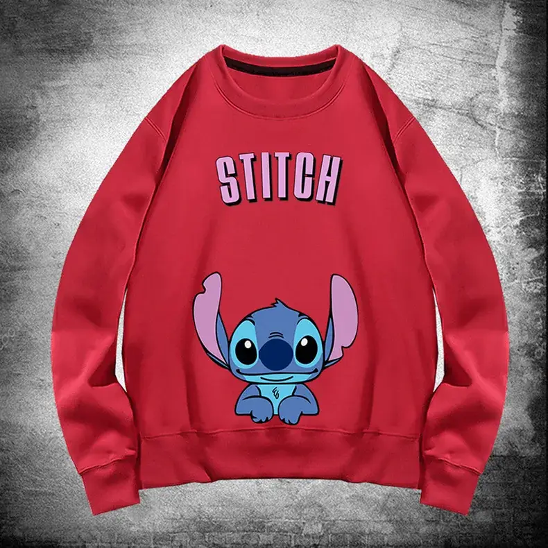 Stitch Graphic Sweatshirt Black Long Sleeve - Image 13