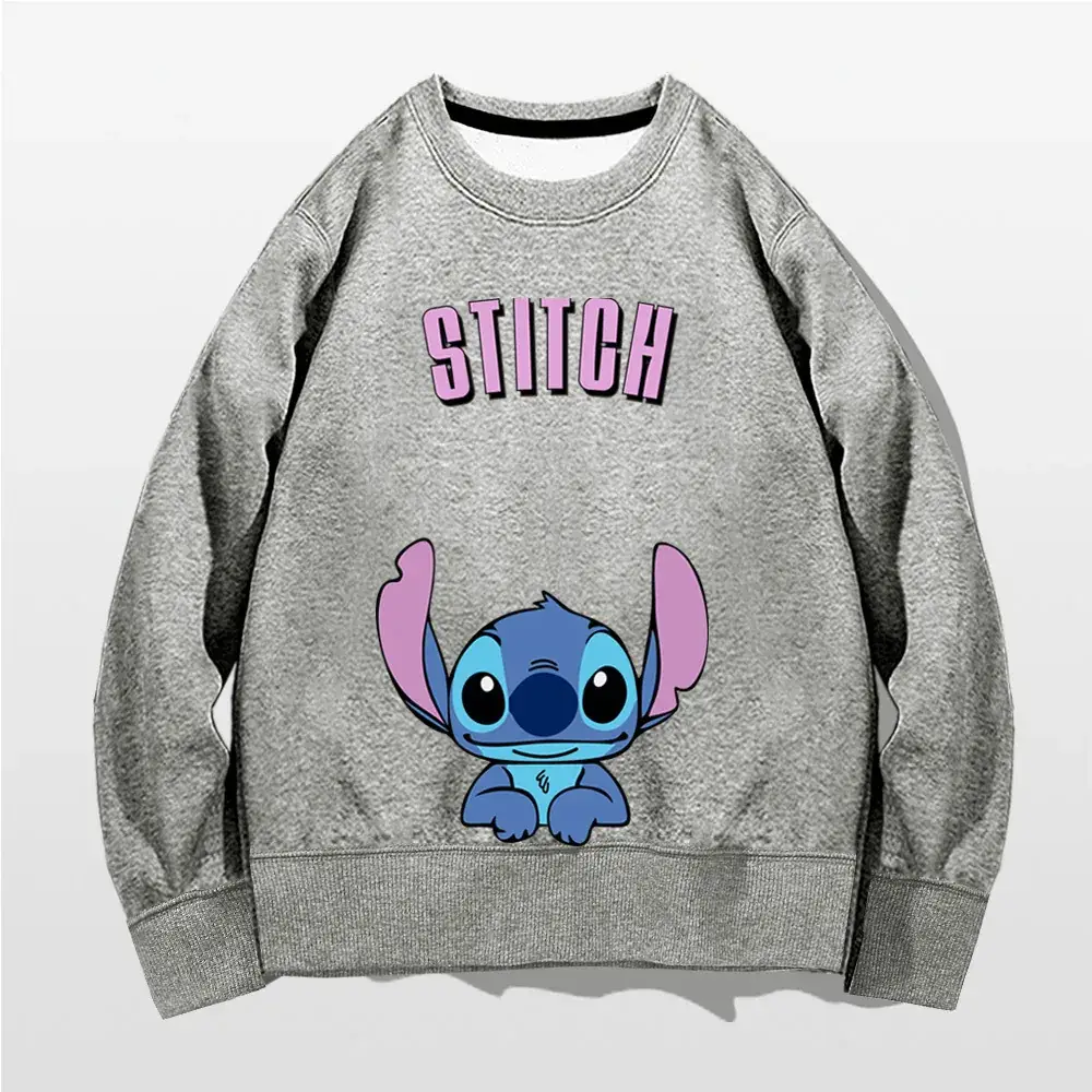 Stitch Graphic Sweatshirt Black Long Sleeve - Image 6