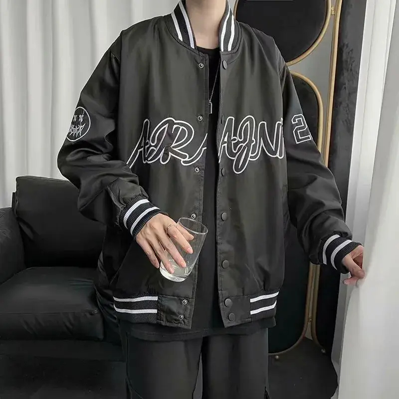 Men's Black Army Jacket Baseball Suit All-Match - Image 7