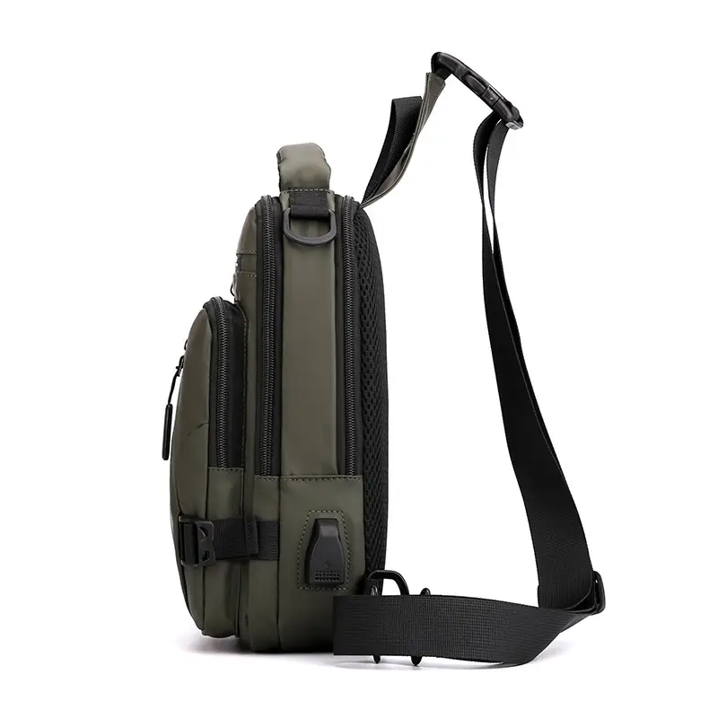 Men's Waterproof Crossbody Backpack Grey - Image 8