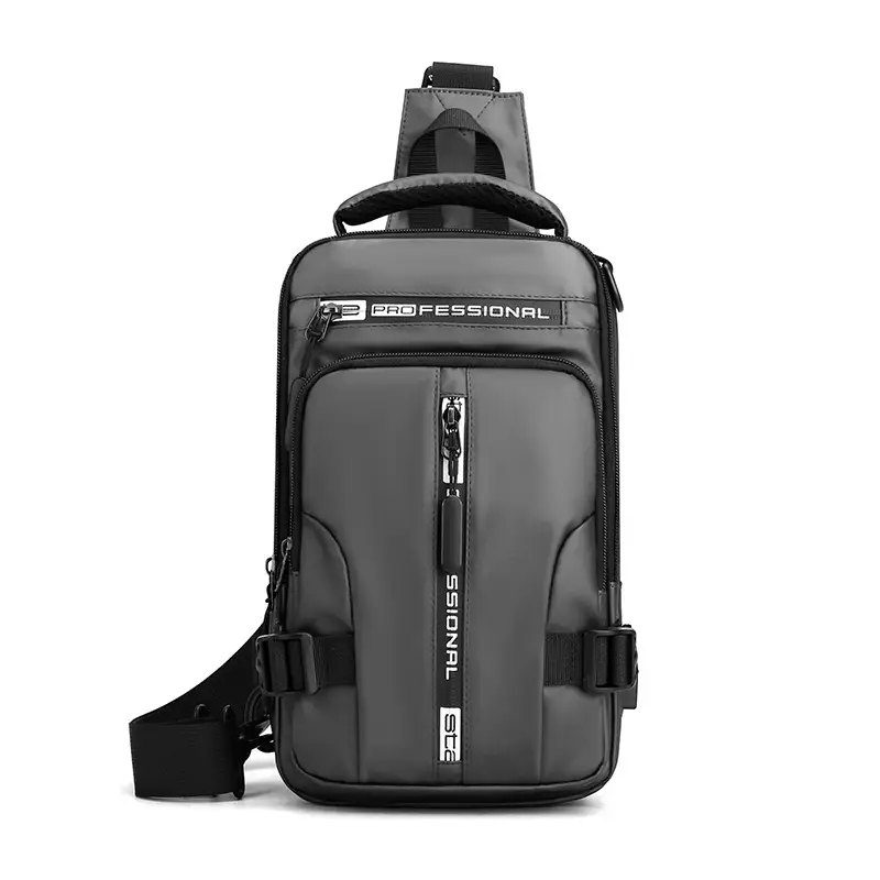 Men's Waterproof Crossbody Backpack Grey - Image 5