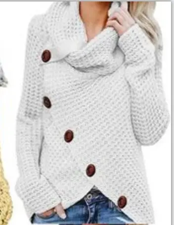Women Knitted Cardigan Sweater Winter Top Cotton Green - Image 22