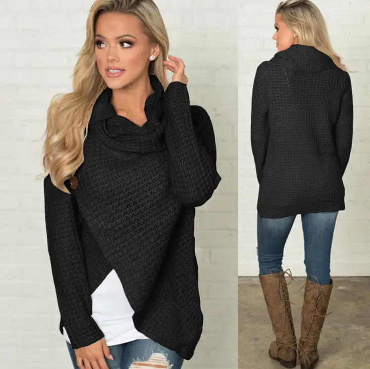 Women Knitted Cardigan Sweater Winter Top Cotton Green - Image 4