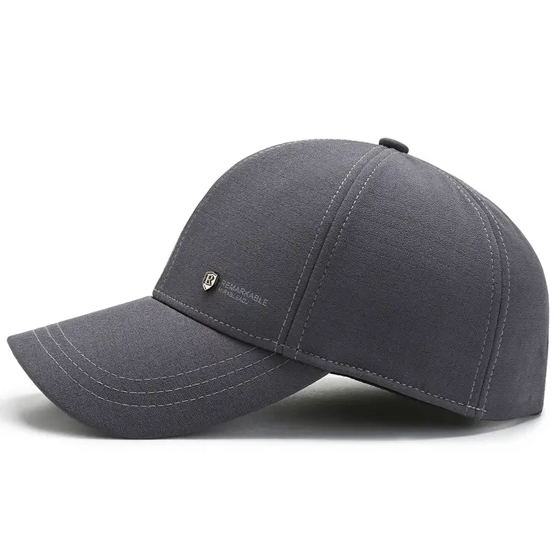 Men's Fleece Lined Baseball Cap Grey Winter Warm - Image 6