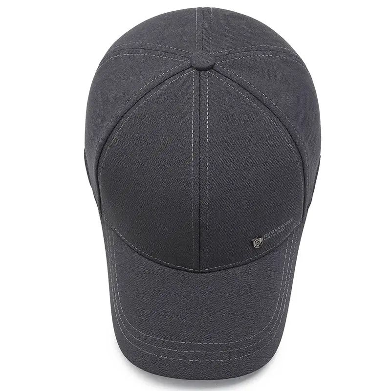 Men's Fleece Lined Baseball Cap Grey Winter Warm - Image 7