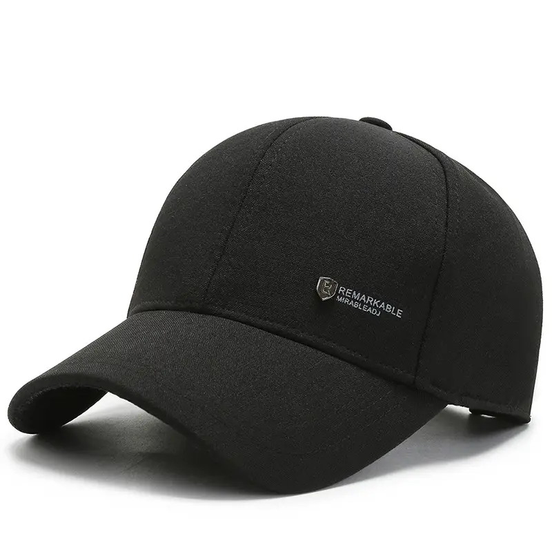 Men's Fleece Lined Baseball Cap Grey Winter Warm - Image 2