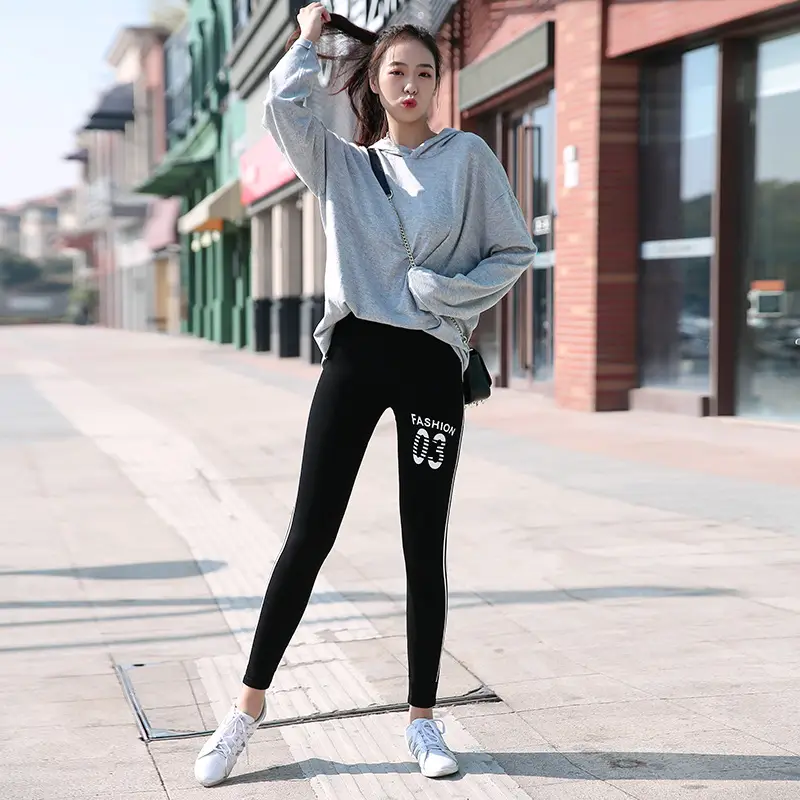 2025 Slimming Leggings Women Black Striped - Image 12