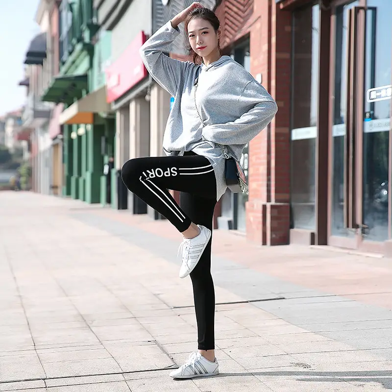2025 Slimming Leggings Women Black Striped - Image 13