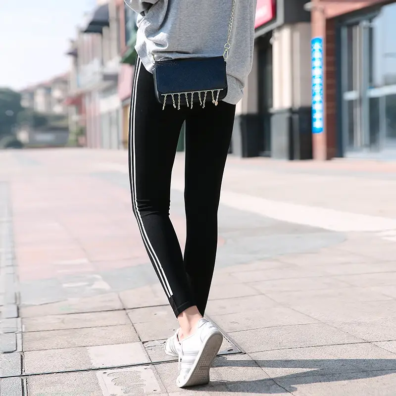 2025 Slimming Leggings Women Black Striped - Image 14