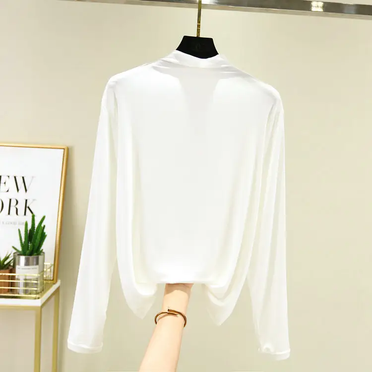 Women's New Modal Collar T-Shirt Brown Large - Image 3