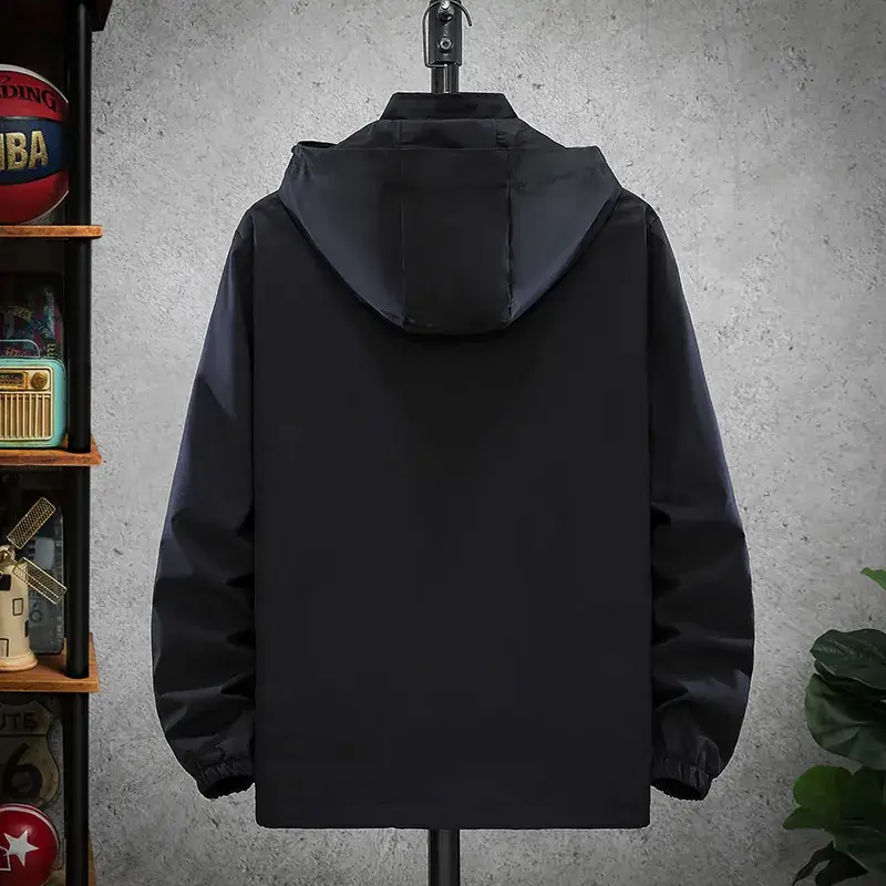 Men's Black Hoodie Jacket Spring Fall 2025 - Image 12