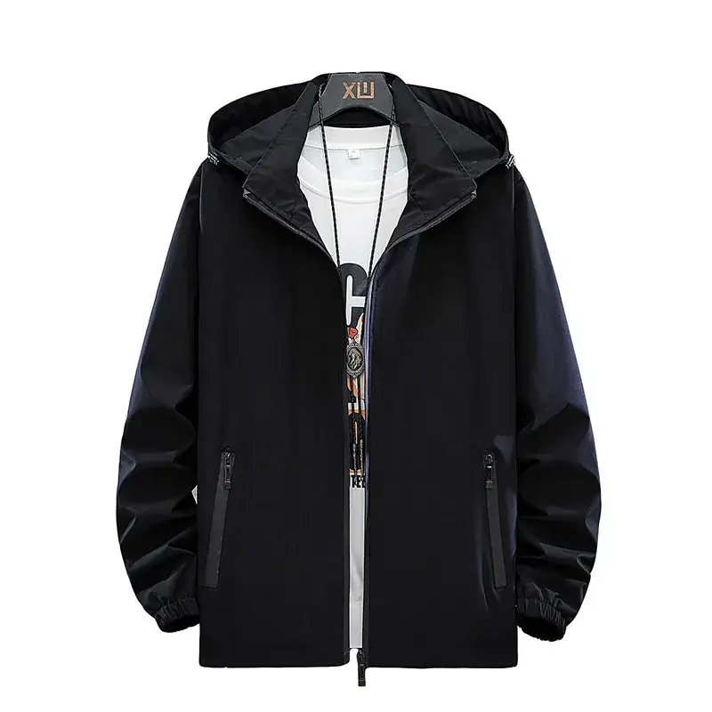 Men's Black Hoodie Jacket Spring Fall 2025 - Image 13