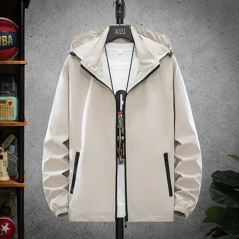 Men's Black Hoodie Jacket Spring Fall 2025 - Image 4