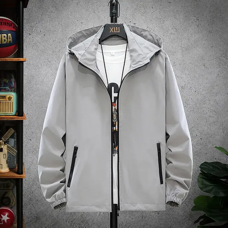 Men's Black Hoodie Jacket Spring Fall 2025 - Image 6