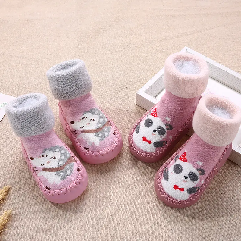 Baby Cotton Socks Blue Cat Design Long Tube Anti-Slip