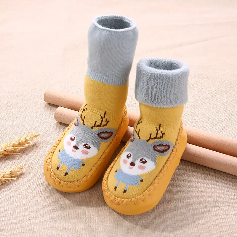 Baby Cotton Socks Blue Cat Design Long Tube Anti-Slip