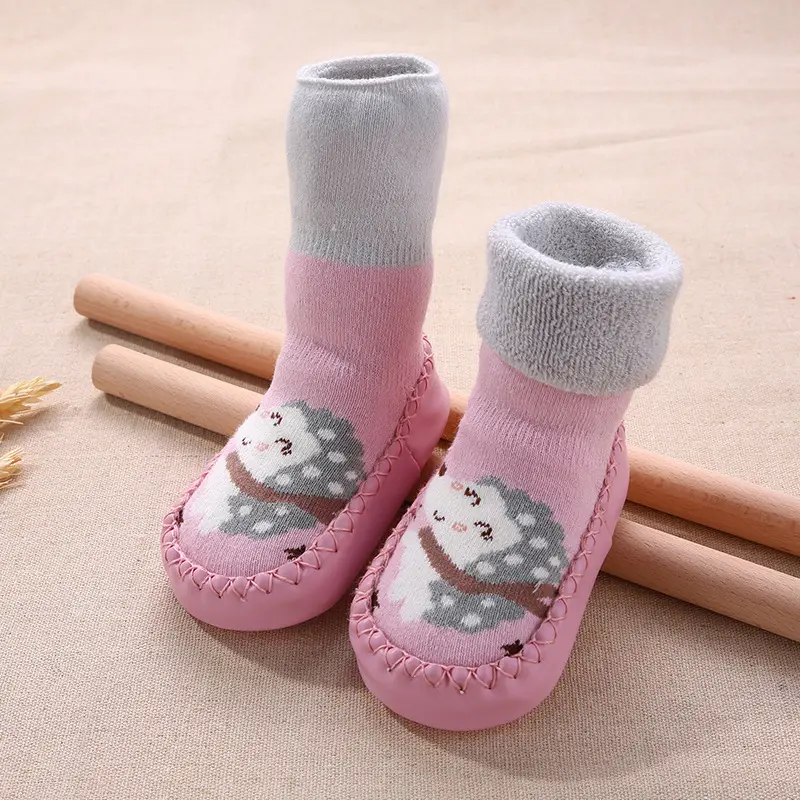 Baby Cotton Socks Blue Cat Design Long Tube Anti-Slip