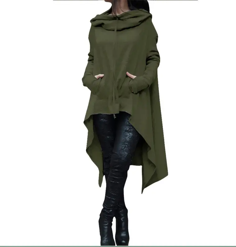 2020 Hooded Long Sleeve Sweater 8 Yard Solid Green - Image 4