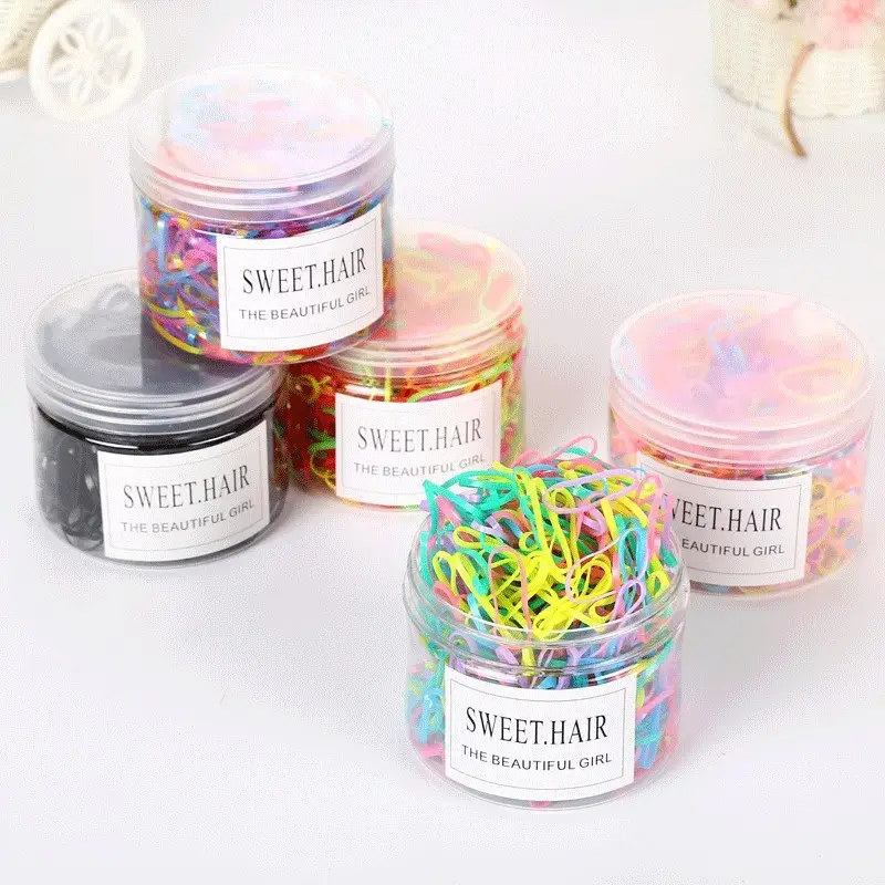 500 Pcs Black Hair Rope Rubber Band for Women