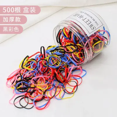 500 Pcs Black Hair Rope Rubber Band for Women