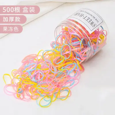 500 Pcs Black Hair Rope Rubber Band for Women