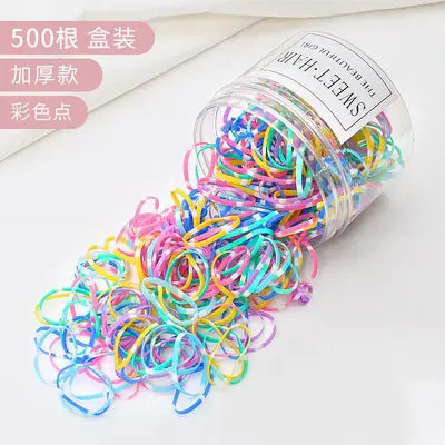 500 Pcs Black Hair Rope Rubber Band for Women