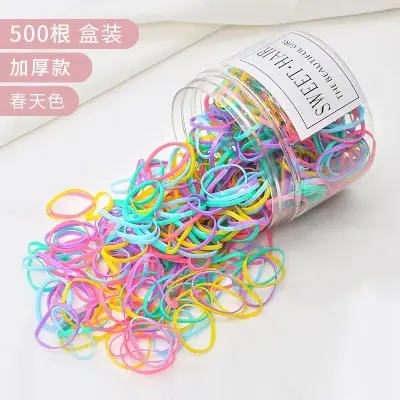 500 Pcs Black Hair Rope Rubber Band for Women