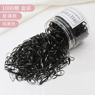 500 Pcs Black Hair Rope Rubber Band for Women