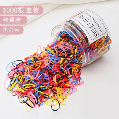 500 Pcs Black Hair Rope Rubber Band for Women