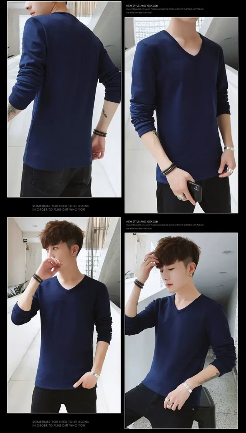 Men's Maroon Fleece V-Neck Sweatshirt Long Sleeve — feature 14