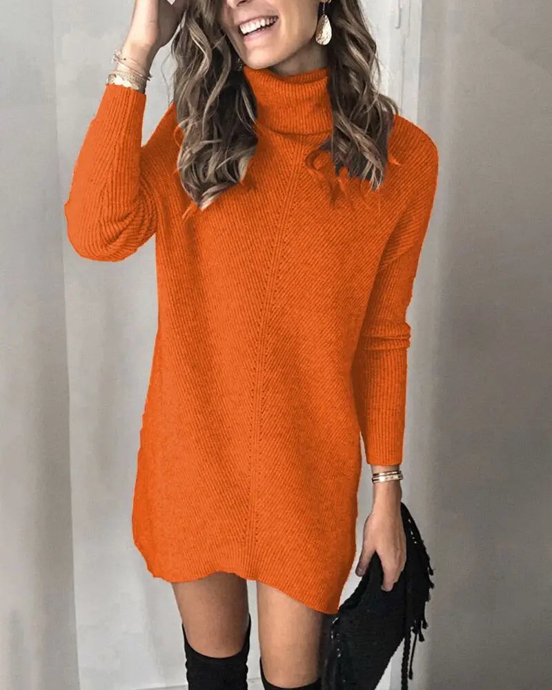 Black Knitted Turtleneck Sweater for Women - Image 4