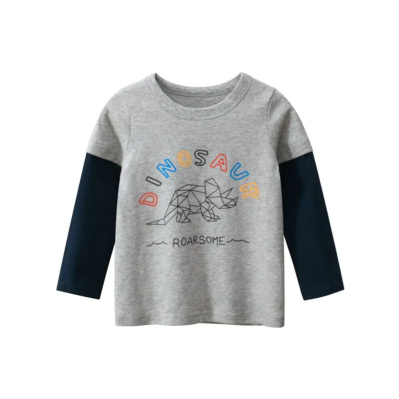 Red Long Sleeve T-Shirt for Boys with Tropical Print - Image 3