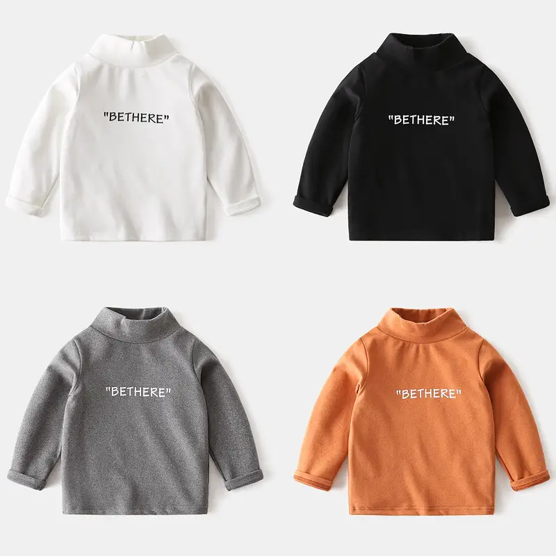 Kids Korean Style Black Hoodie "BETHERE" Letter - Image 5