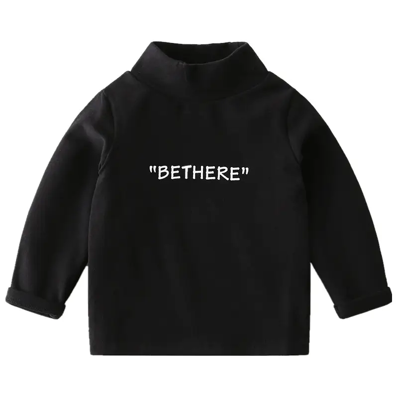 Kids Korean Style Black Hoodie "BETHERE" Letter - Image 7