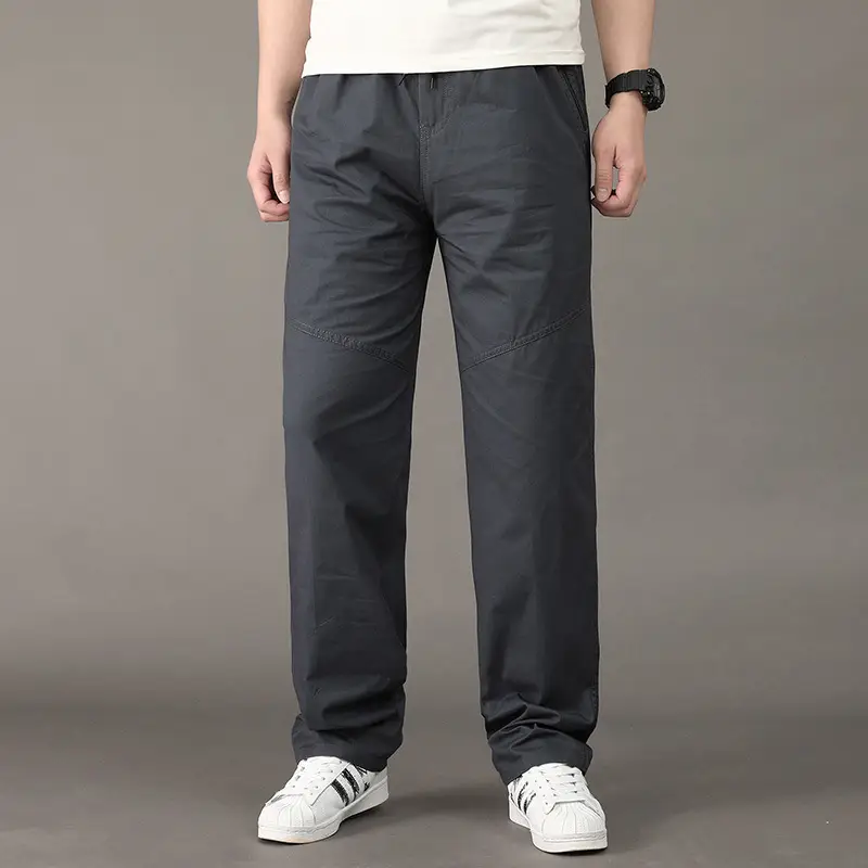 Men's Green Cotton Croc Pants Middle Large Washable Casual