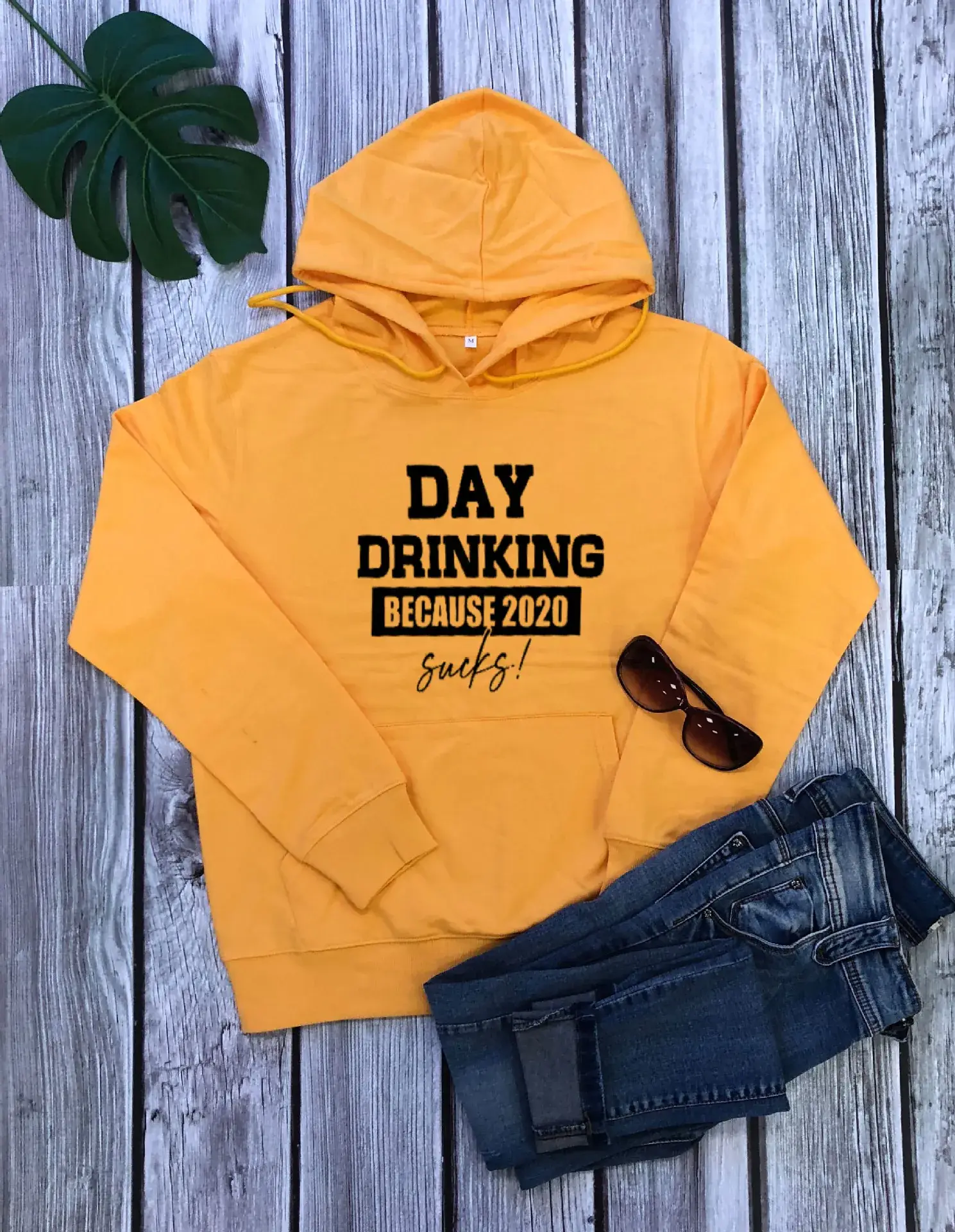 Day Drinking Because 2020 Socks Hoodie Grey - Image 4