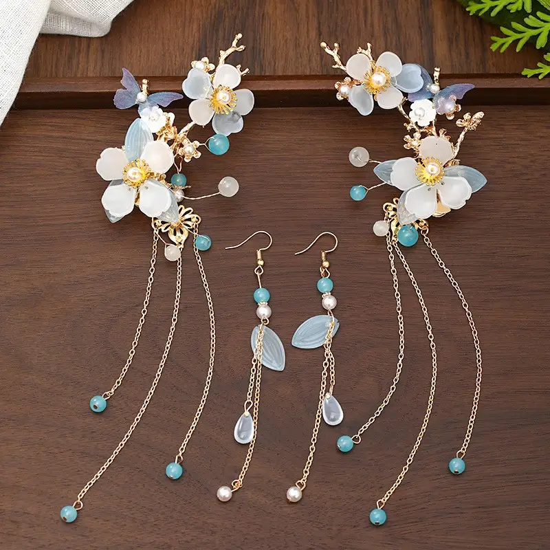 Tuanming Headdress with Tassel Earrings Set - Image 5