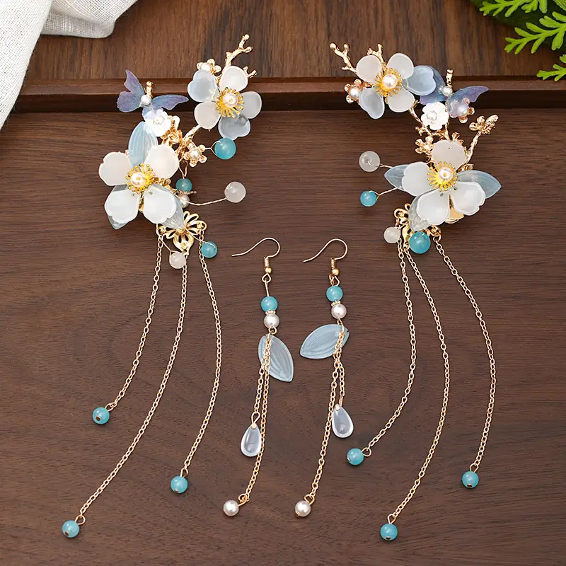 Tuanming Headdress with Tassel Earrings Set - Image 3