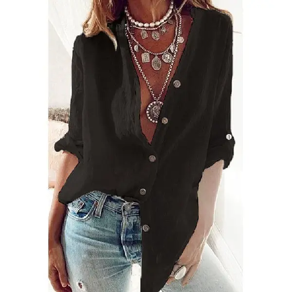 Women Cotton Sleeveless V-Neck Top Autumn 2020 - Image 3