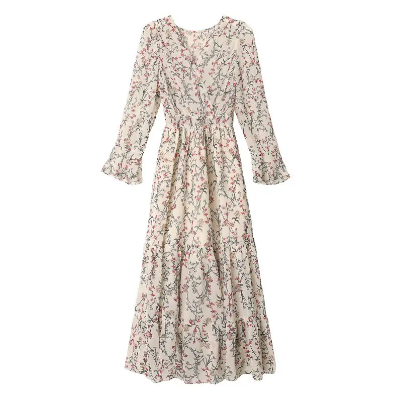 Floral Long Skirt Dress for Women 2023 Spring Autumn - Image 6