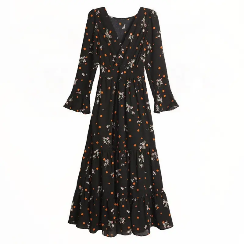 Floral Long Skirt Dress for Women 2023 Spring Autumn - Image 8