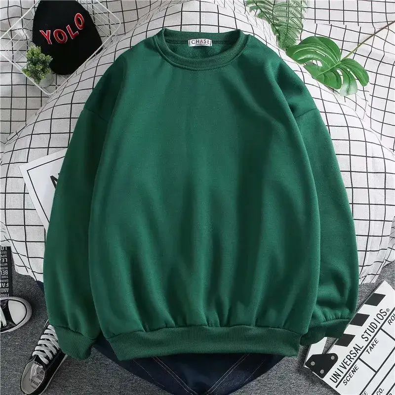 Men Fleece Lined Crewneck Sweater Autumn Winter 2020 - Image 6